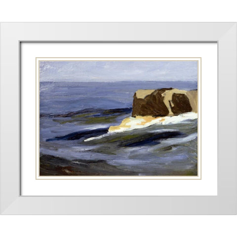 New England Seascape White Modern Wood Framed Art Print with Double Matting by Abbott, Yarnall