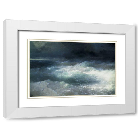 Between The Waves White Modern Wood Framed Art Print with Double Matting by Aivasowsky, Ivan Konstantinovich