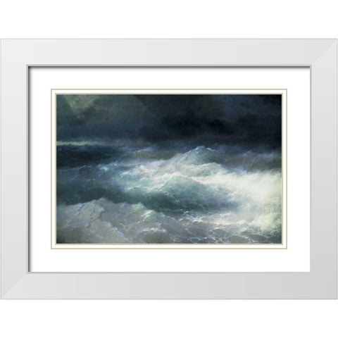 Between The Waves White Modern Wood Framed Art Print with Double Matting by Aivasowsky, Ivan Konstantinovich
