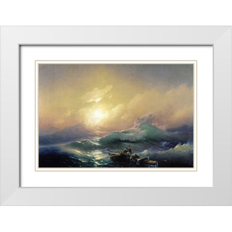 Hardest Exam White Modern Wood Framed Art Print with Double Matting by Aivasowsky, Ivan Konstantinovich