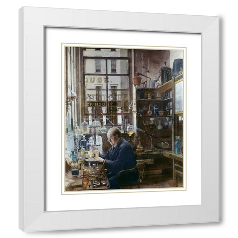 Laboratory of Thos Price White Modern Wood Framed Art Print with Double Matting by Alexander, Henry