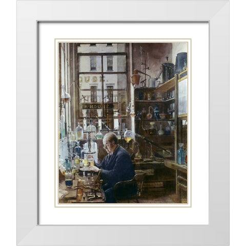 Laboratory of Thos Price White Modern Wood Framed Art Print with Double Matting by Alexander, Henry