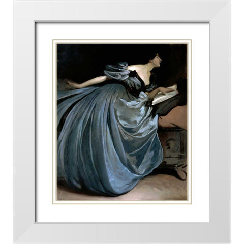Alethea, 1895 White Modern Wood Framed Art Print with Double Matting by Alexander, John White
