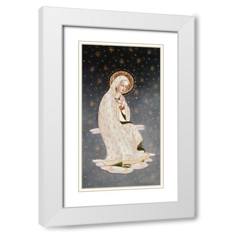 Madonna of The Peace White Modern Wood Framed Art Print with Double Matting by Angelico, Fra