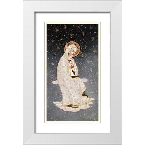 Madonna of The Peace White Modern Wood Framed Art Print with Double Matting by Angelico, Fra