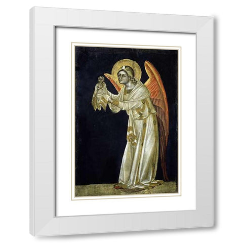 Angel White Modern Wood Framed Art Print with Double Matting by Di Arpo, Guariento