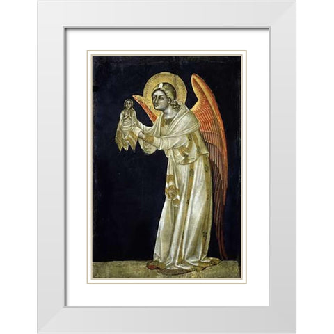 Angel White Modern Wood Framed Art Print with Double Matting by Di Arpo, Guariento