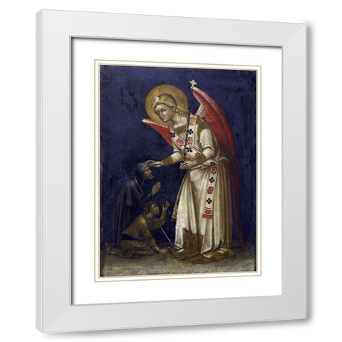 Archangel Gabriel White Modern Wood Framed Art Print with Double Matting by Di Arpo, Guariento