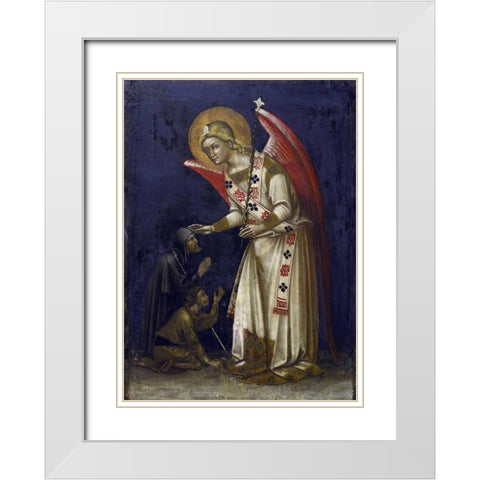 Archangel Gabriel White Modern Wood Framed Art Print with Double Matting by Di Arpo, Guariento