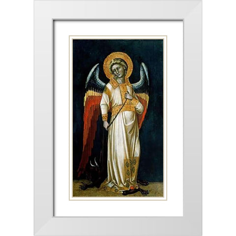 Archangel Michael I White Modern Wood Framed Art Print with Double Matting by Di Arpo, Guariento