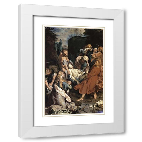 Museumist Entombed White Modern Wood Framed Art Print with Double Matting by Barocci, Frederico