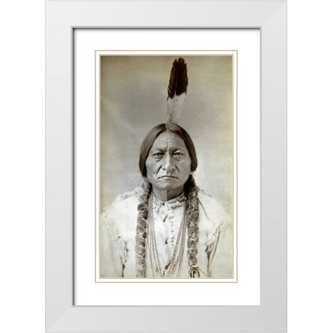Sitting Bull White Modern Wood Framed Art Print with Double Matting by Barry, D.F.