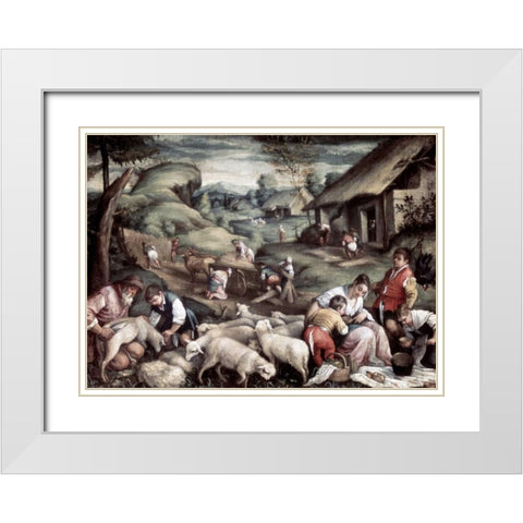 Summer White Modern Wood Framed Art Print with Double Matting by Bassano, Francesco II