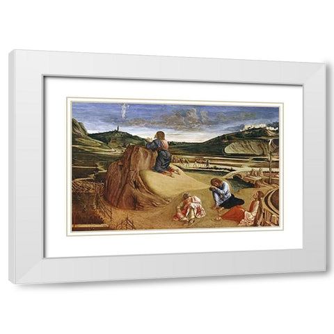 Agony In The Garden White Modern Wood Framed Art Print with Double Matting by Bellini, Giovanni