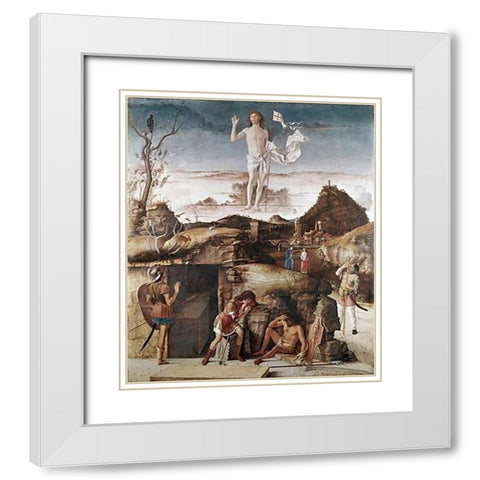 Resurrection of Museumist White Modern Wood Framed Art Print with Double Matting by Bellini, Giovanni