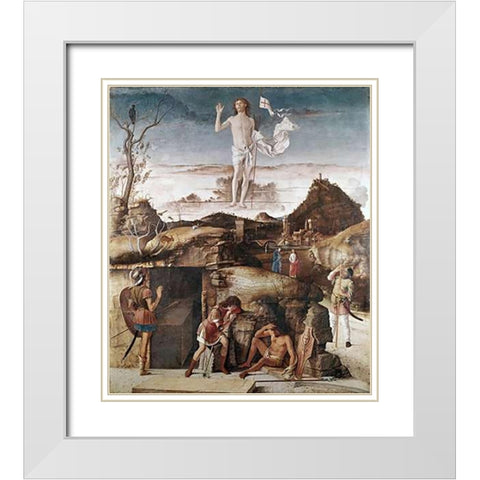 Resurrection of Museumist White Modern Wood Framed Art Print with Double Matting by Bellini, Giovanni