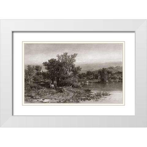Housatonic White Modern Wood Framed Art Print with Double Matting by Bellows, A.F.