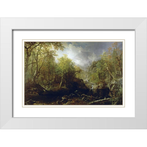 Emerald Pool White Modern Wood Framed Art Print with Double Matting by Besnard, Albert
