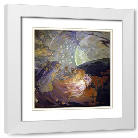 Truth Drives the Sciences White Modern Wood Framed Art Print with Double Matting by Besnard, Albert