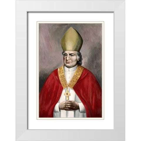 Archibishop John Carrol White Modern Wood Framed Art Print with Double Matting by Bianchini, Vittorio