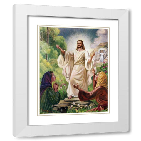 Jesus Has Risen White Modern Wood Framed Art Print with Double Matting by Bianchini, Vittorio