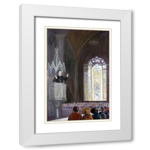 Rev. Hecker and The Intellectual Revival White Modern Wood Framed Art Print with Double Matting by Bianchini, Vittorio