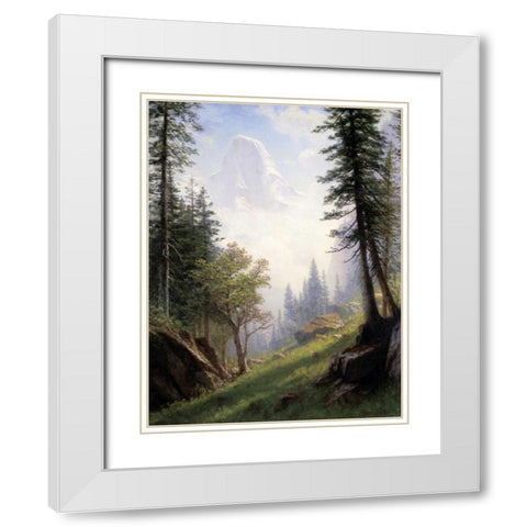 Among the Bernese Alps White Modern Wood Framed Art Print with Double Matting by Bierstadt, Albert