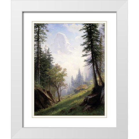 Among the Bernese Alps White Modern Wood Framed Art Print with Double Matting by Bierstadt, Albert
