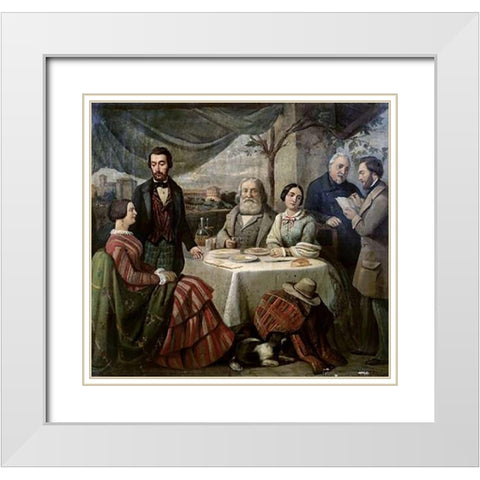 Meeting With Garibaldi White Modern Wood Framed Art Print with Double Matting by Biscarra, Carlo-Felice