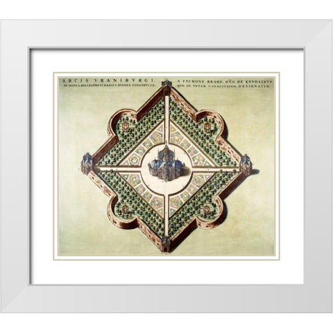 Arcis Uraniburgi White Modern Wood Framed Art Print with Double Matting by Blaeu, Joan