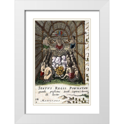 Powhatan Inset White Modern Wood Framed Art Print with Double Matting by Blaeu, Joan