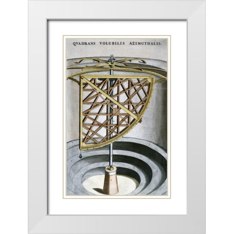 Quandrans Volubilis Azimuthalis White Modern Wood Framed Art Print with Double Matting by Blaeu, Joan