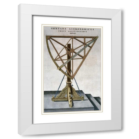Sextant White Modern Wood Framed Art Print with Double Matting by Blaeu, Joan