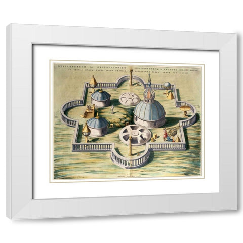Stellebourg Observatory and Instruments White Modern Wood Framed Art Print with Double Matting by Blaeu, Joan