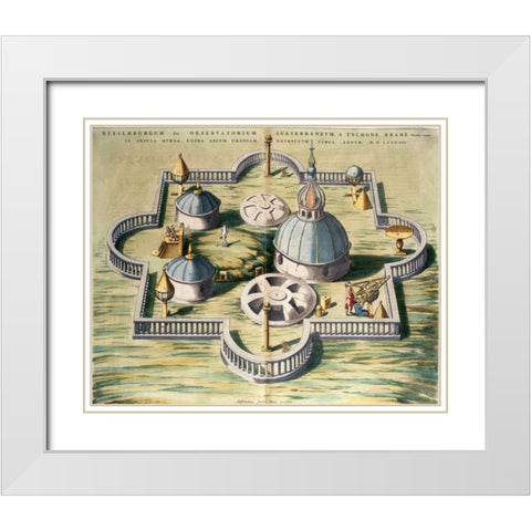 Stellebourg Observatory and Instruments White Modern Wood Framed Art Print with Double Matting by Blaeu, Joan