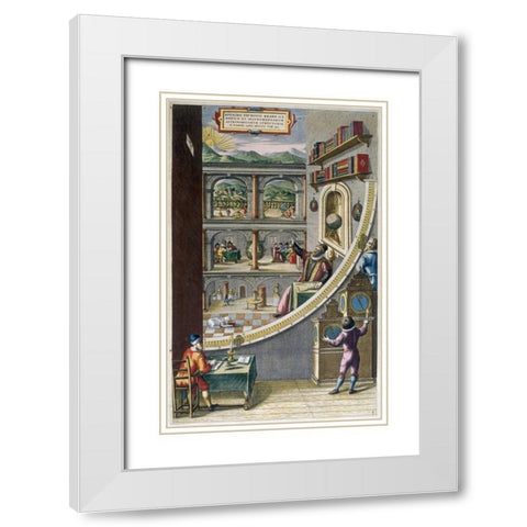 Tycho Brahe and Others With Astronomical Instruments White Modern Wood Framed Art Print with Double Matting by Blaeu, Joan
