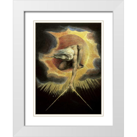 The Ancient of Days White Modern Wood Framed Art Print with Double Matting by Blake, William