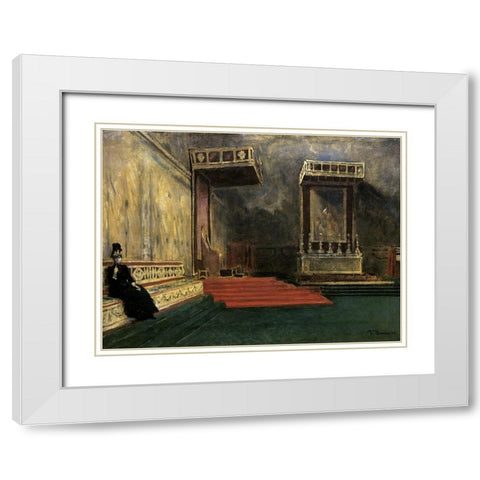 Interior of the Sistine Chapel White Modern Wood Framed Art Print with Double Matting by Bonnat, Leon