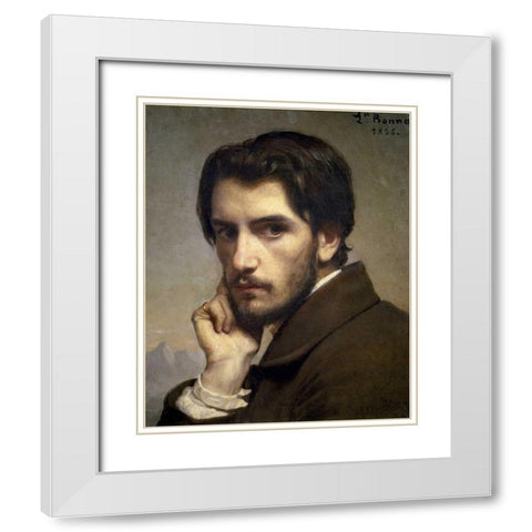 Self-Portrait White Modern Wood Framed Art Print with Double Matting by Bonnat, Leon