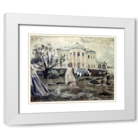 Ghosts White Modern Wood Framed Art Print with Double Matting by Borisov-Musatov, Viktor E.