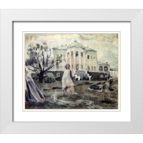 Ghosts White Modern Wood Framed Art Print with Double Matting by Borisov-Musatov, Viktor E.
