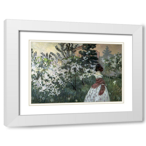 Spring White Modern Wood Framed Art Print with Double Matting by Borisov-Musatov, Viktor E.
