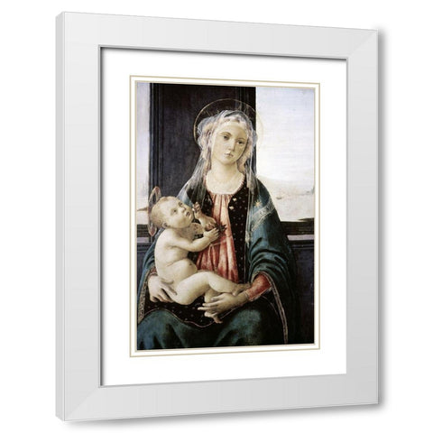 Madonna Del Mare White Modern Wood Framed Art Print with Double Matting by Botticelli, Sandro