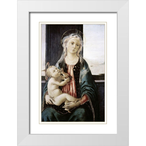 Madonna Del Mare White Modern Wood Framed Art Print with Double Matting by Botticelli, Sandro