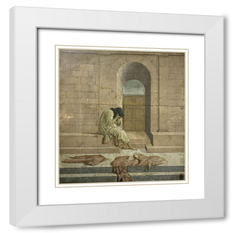 The Melanc White Modern Wood Framed Art Print with Double Matting by Botticelli, Sandro