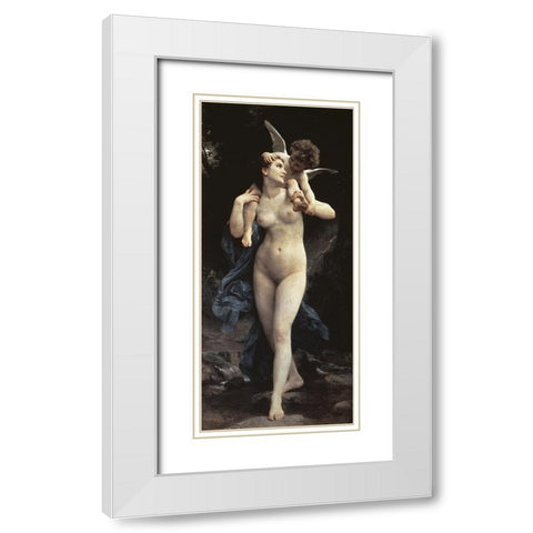 Youthfulness of Love White Modern Wood Framed Art Print with Double Matting by Bouguereau, William-Adolphe