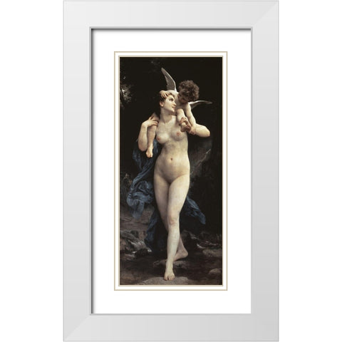 Youthfulness of Love White Modern Wood Framed Art Print with Double Matting by Bouguereau, William-Adolphe