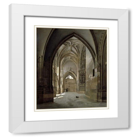 Portal of St. Germain LAuxerrois White Modern Wood Framed Art Print with Double Matting by Bouhot, Etienne