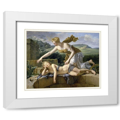 Child and Fortune White Modern Wood Framed Art Print with Double Matting by Bouillon, Leon
