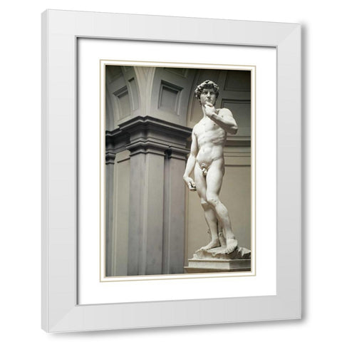 David White Modern Wood Framed Art Print with Double Matting by Michelangelo